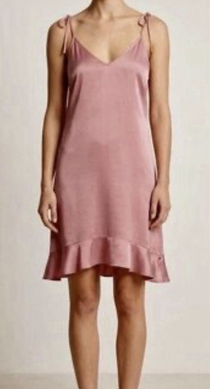 Scotch & Soda Strappy Midi Dress S Pink Strappy Smocked V-neck A009602